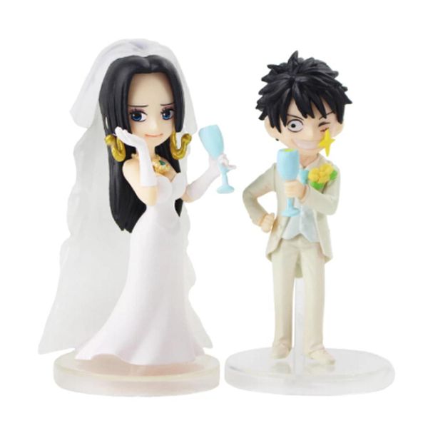 

2Pcs/Set 7-8cm Anime OP Luffy Boa Hancock Wedding Ver. PVC Action Figure Collectible Model Toy
