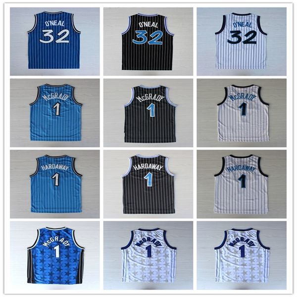 

ncaa anfernee #1 hardaway basketball jersey tracy #1 mcgrady shirt shaquille #32 o'neal jerseys embroidery jersey, Black