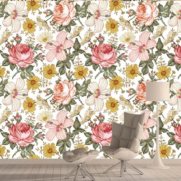 

wallpapers custom 3d for living bed room bathroom floor pink floral blossom cool walls papers home decor removable murals rolls