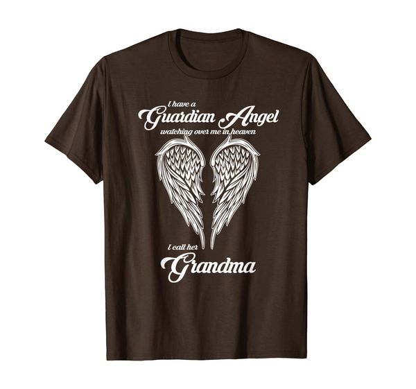 

i have a guardian angel in heaven i call her grandma tshirts, White;black