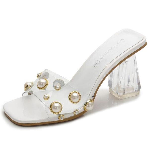 

peep toe high heels women slippers summer shoes outer wear fashion rhinestone female ladies sandals q82, Black