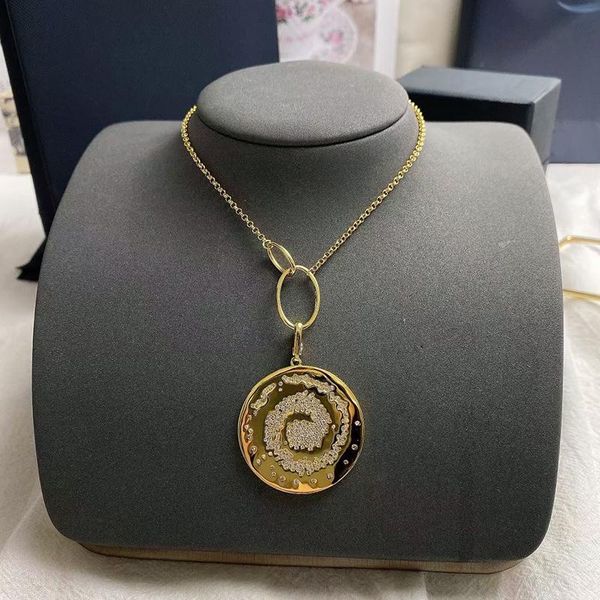 

chains s925 sterling silver summer galaxy necklace female fashion golden yellow interstellar circle clavicle chain holiday gift