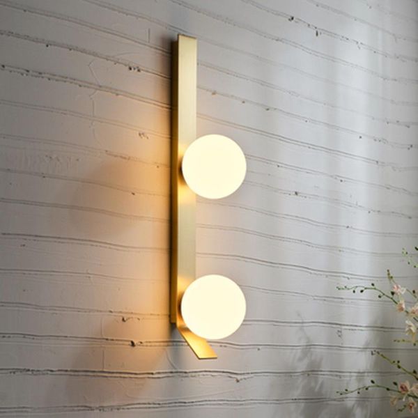 

creative copper sconce wall light fixture decoration glass ball lamp home indoor modern lighting bedroom/living room