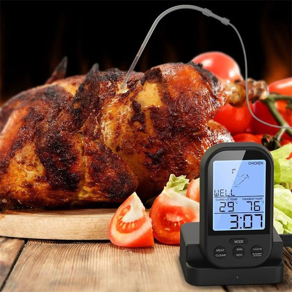 Termometro digitale per barbecue Forno da cucina senza fili Griglia per affumicatore con sonda e timer Allarme temperatura