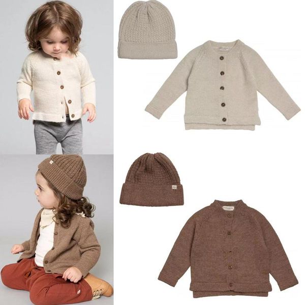 

pullover cute toddler sweaters 2021 autumn winter brand kids girls boys cardigan solid baby child kniteed outwear jacket with hat, Blue