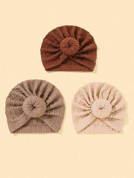 

3pcs baby knot decor hat she, Yellow