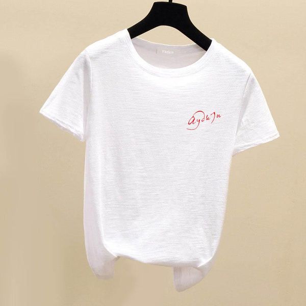 

classic fashion summer women's recreational breathable short sleeve t-shirt, White