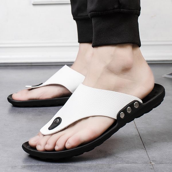 

2021 new summer sandals mens flip flops beach shoes fashion casual sandals slippers for indoor and outdoor wear, Black