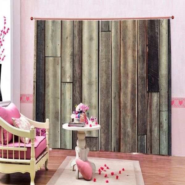 

curtain & drapes vintage wood farmhouse shower fabric 3d digital print for living room bedroom curtains decor