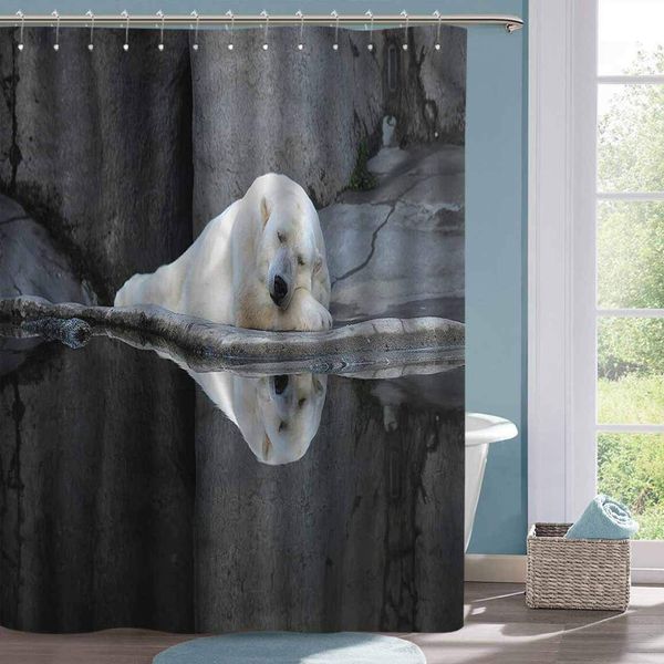 

country shower curtain bear sleeping calm zoo animal l style shower curtain w70 xl74