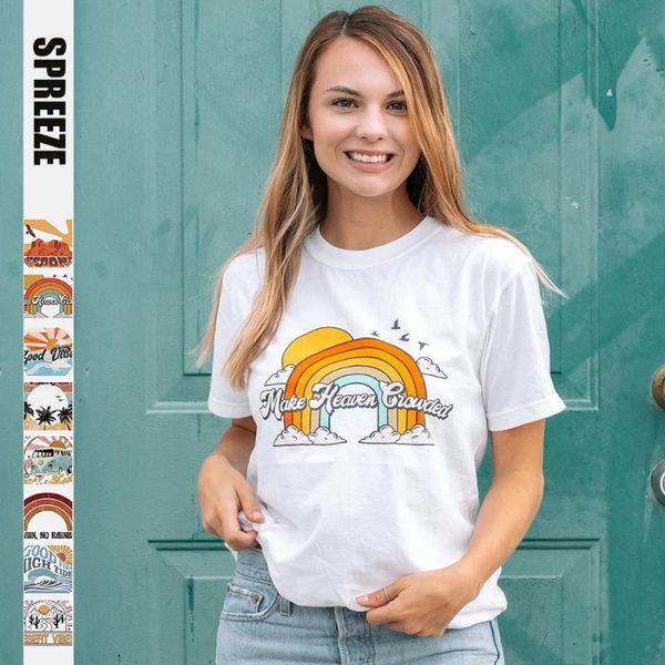 

women's t-shirt spreeze 2021 summer 99% cotton cartoon pattern loose o-neck casual street style fashion kawaii woman's, White