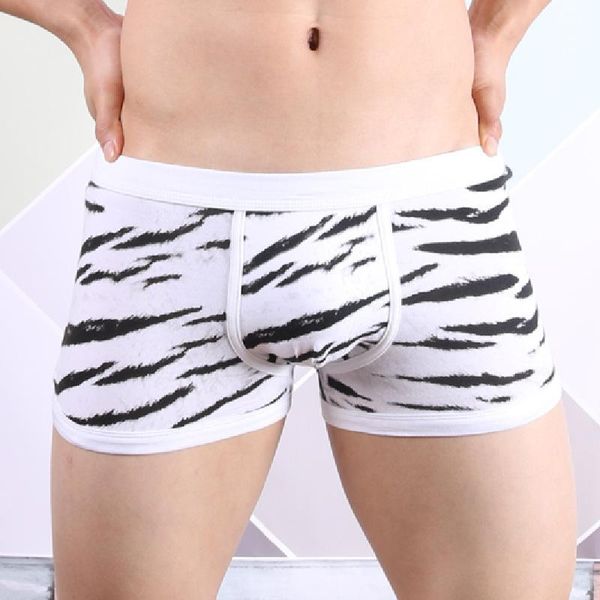 

underpants novelty panties men animal boxer underwear cotton hombre tiger strong breathable, Black;white