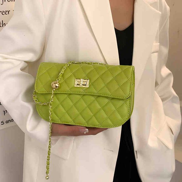 

new messenger bag 2022 fashion texture chain shoulder bags spring and summer pu leather simple crossbody bag