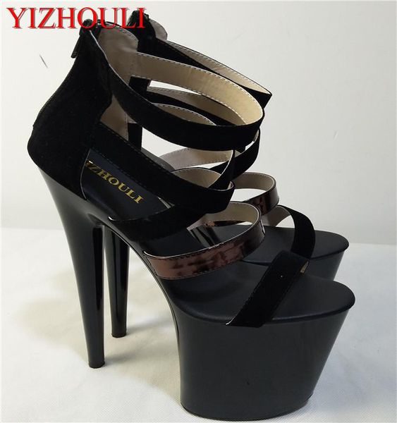 

designer euramerican style shoes high heels sandals stage since 17cm, Black