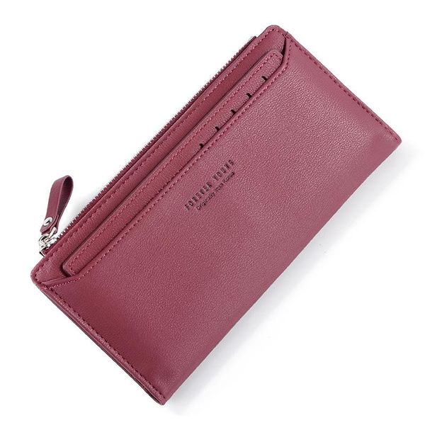 

wallets jiulin women wallet zipper coin & cell phone pocket female card holder ladies red clutch purse high quality, Red;black