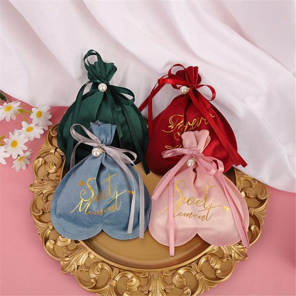 

gift wrap chocolate candy package bags heart shaped packing velvet valentine's day wedding birthday party jewelry organizer