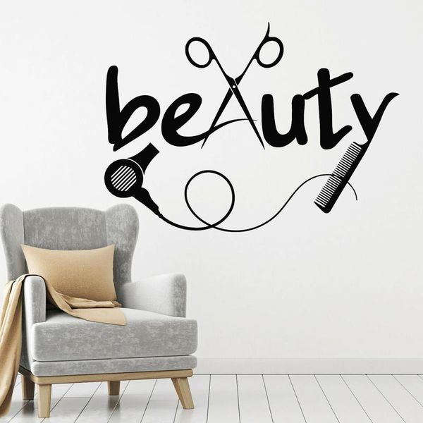 

wall stickers sticker barber tools hair hairdresser beauty salon decal shop decor