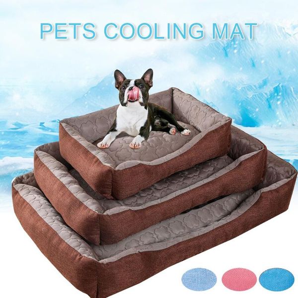 

kennels & pens dog plush bed with removable pad puppy kitten cushion mat for pets pet cooling nest cat summer cool