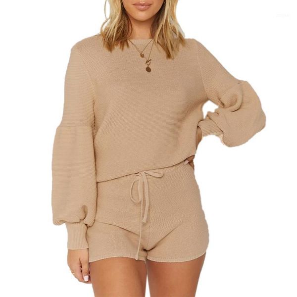 

women's sweaters women crop and sweater shorts khaki lantern sleeves autumn winter knitted clothes for, White;black
