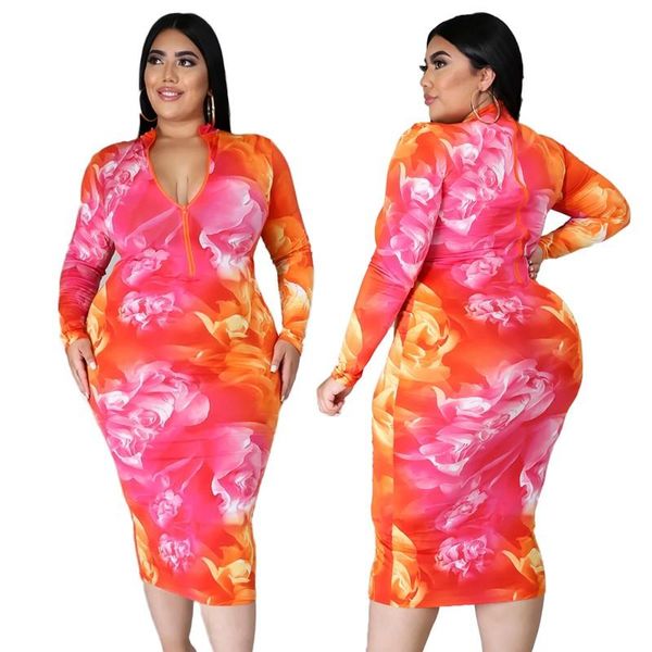 

casual dresses style plus size dress women ditsy floral bodycon stretch woman party night wholesale dropshpping, Black;gray