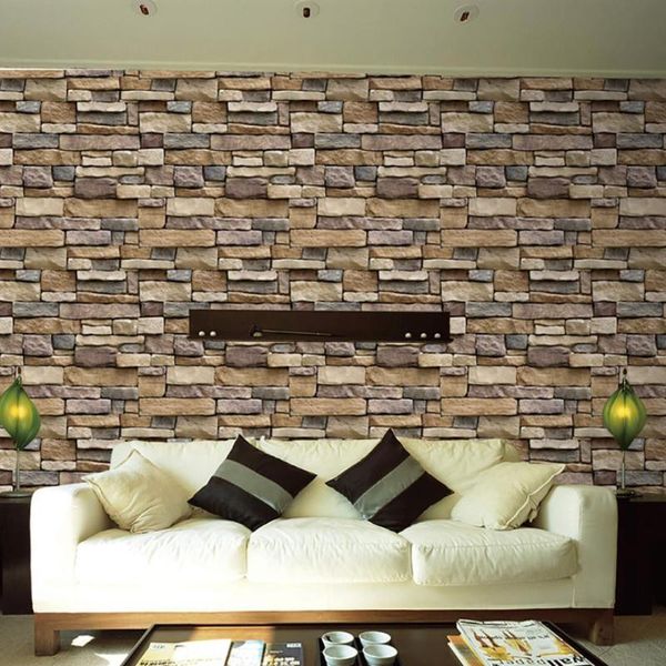

wall stickers paper brick stone rustic effect self-adhesive sticker adhesive wallpaper, waterproof easy to paste home decor