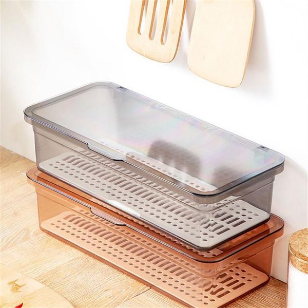 

storage bottles & jars chopsticks spoon fork organizer box with cover and drain extended chopstick cage household dust proof holder