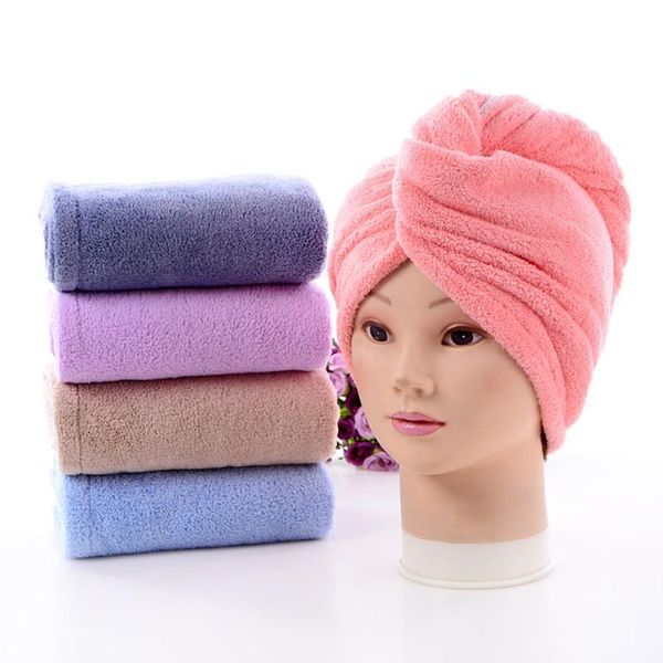 

towel girl's hair drying hat quick-dry cap bath microfiber solid super absorption turban dry