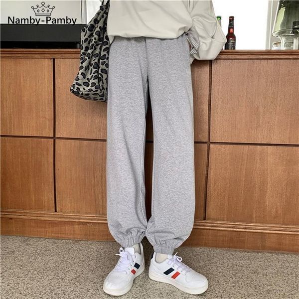 

women's pants & capris winter warm sports for women high waisted trousers joggers sweatpants classic korean style oversize, Black;white