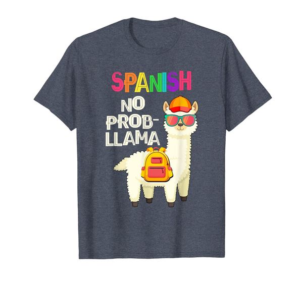 

spanish no prob-llama first day of school t-shirt, White;black