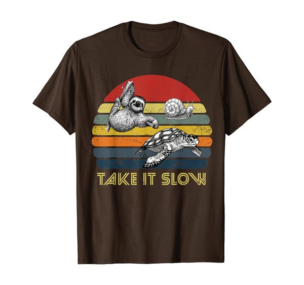

take it slow t-shirt funny turtles , sloths, snails i love, White;black
