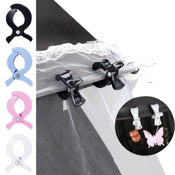 

2pc/lot baby colorful car seat accessories plastic pushchair toy clip pram stroller peg to hook cover blanket mosquito net clips