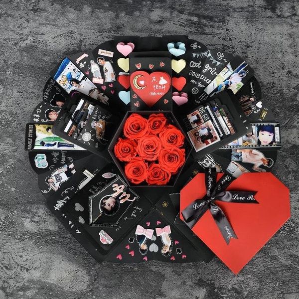 

gift wrap diy surprise love explosion box for anniversary scrapbook po birthday