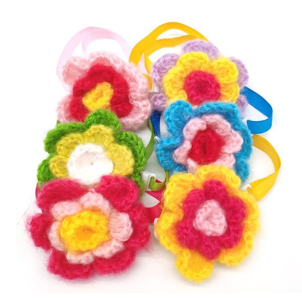 

dog apparel 30 pcs pet product handmade wool flower cat bow tie winter holiday party accessories ties supplier