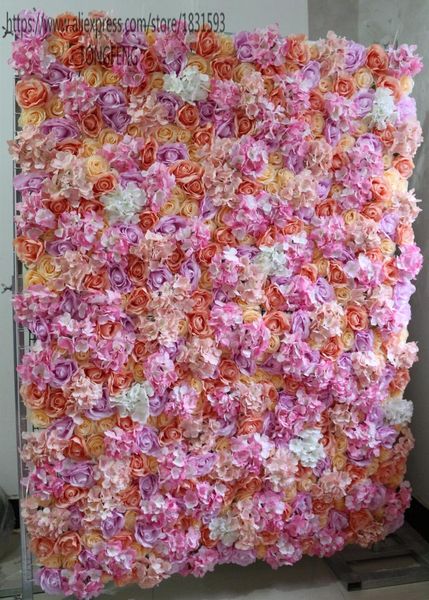 

10pcs / lot artificial silk hydrangea rose flower wall wedding backdrop decoration stage mixcolor decorative flowers & wreaths
