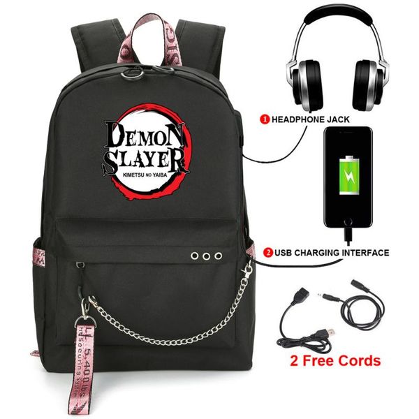 

backpack demon slayer: kimetsu no yaiba student kids school bookbag