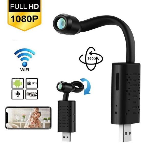 

smart mini wifi usb camera real-time surveillance ip ai human detection loop recording support 128g cameras
