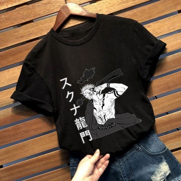 

men's t-shirts anime jujutsu kaisen ryomen sukuna t-shirt fashion casual tee, White;black