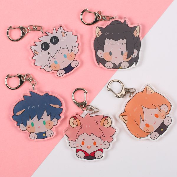 

Jujutsu Kaisen Keychain Men Anime Key Chain for Women Cartoon Figure Fashion Key Hodler Gojo Satoru Kids Cute Metal Breloczek