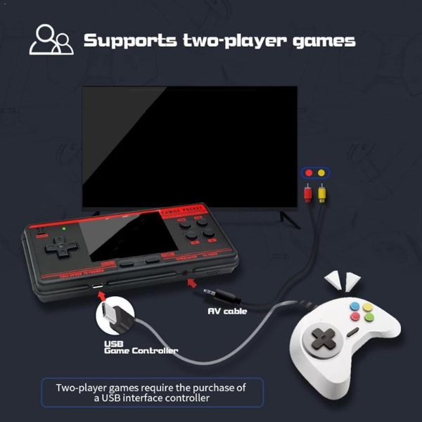 

portÃ¡til clÃ¡sica abs shell hd pantalla salida de tv usb 1094 3 juegos pulgadas consola 2gb gris videojuegos neg e3v4 portable game players