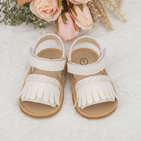 

sandals kidsun 2021 born baby summer infant shoes toddler first walkers non-slip soft sole falt leather rubber outdoor, Black;red