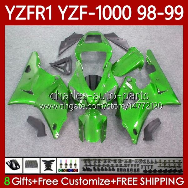 Kit corpo OEM per YAMAHA YZF-1000 YZF-R1 YZF 1000 CC R 1 1998 1999 2000 2001 Carrozzeria 82No.133 YZF R1 1000CC 98-01 Verde grigio YZF1000 YZFR1 98 99 00 01 Carenatura moto