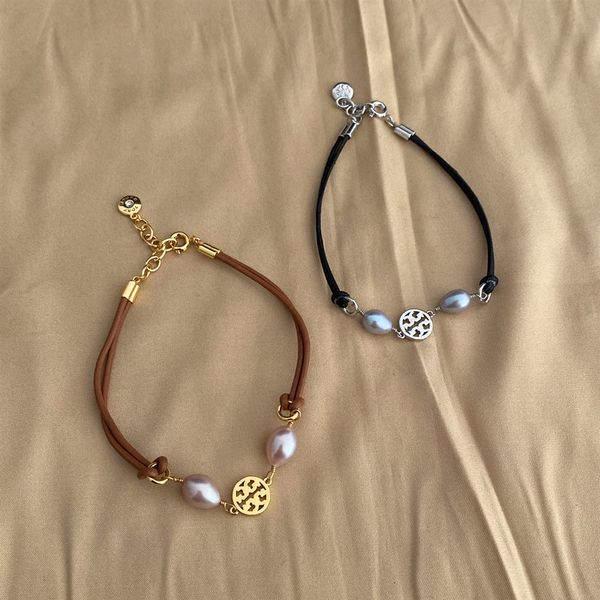 

special offer 70% off luxury jewelry wind delicate adjusting chain natural fresh water pearl connecting fashion texture bracelet leather rop, Silver