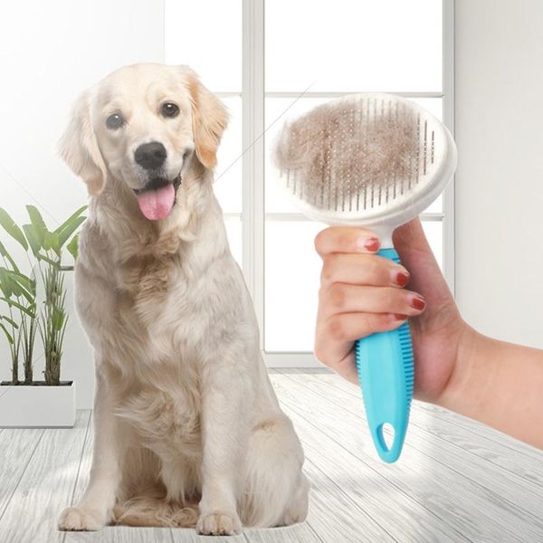 

electric hair brushes pet comb self cleaning slicker brush automatic quick clean needle combs remover for dog cat grooming tool