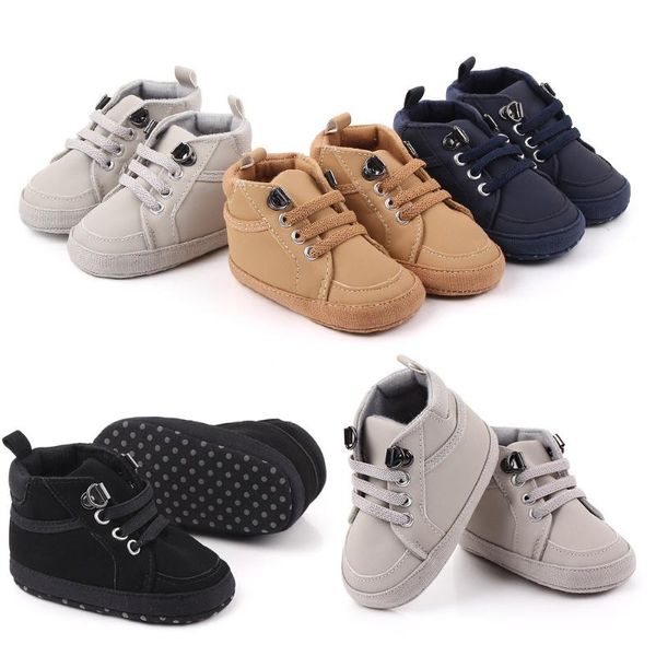 

first walkers brand born baby boy shoes soft sole crib warm boots anti-slip sneaker solid pu for 1 year old 0-18 months