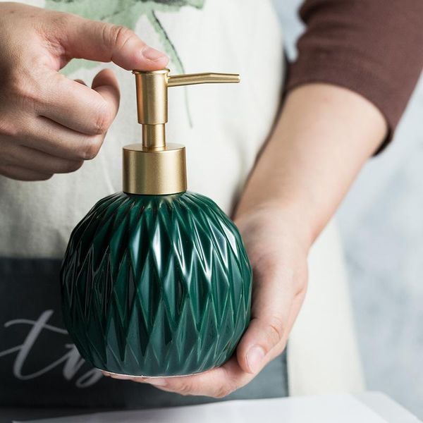 

liquid soap dispenser ceramic hand sanitizer bottle nordic bathroom accessories lotion shower gel press home decor 400ml