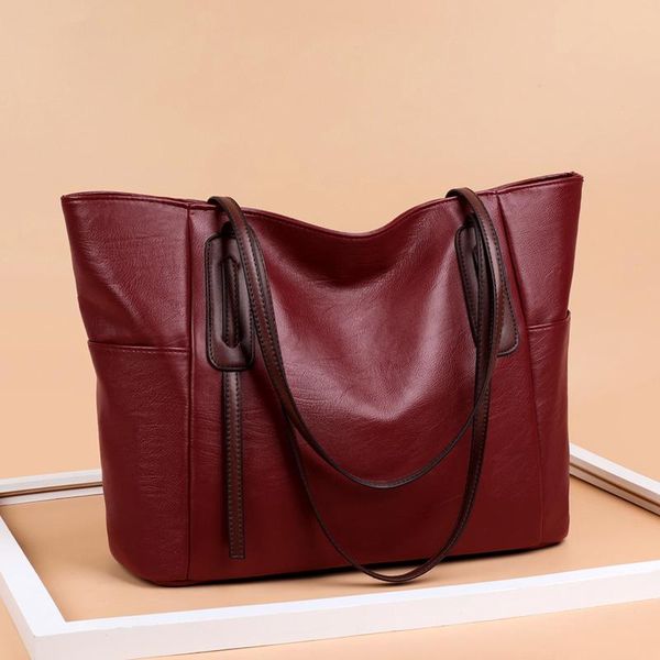 

evening bags vintage soft leather women shoulder bag capacity female crossbody designer tote sac fashion luxury handbag
