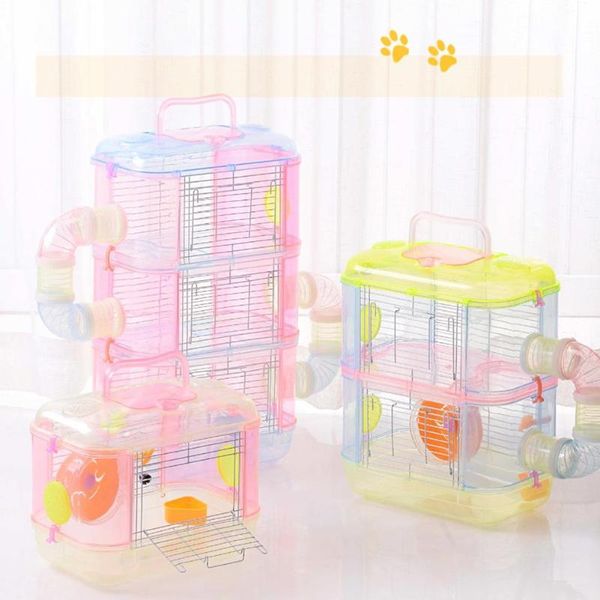 

small animal supplies transparent crystal hamster cage multi-layer pet diy luxury villa multi-function