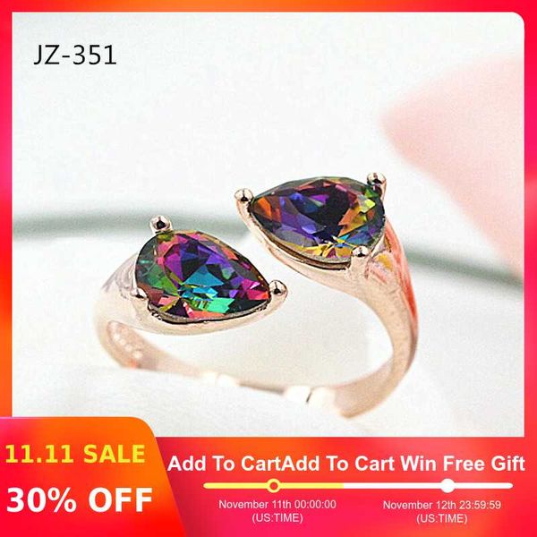 

wedding rings fashion ring plated water color treasure woman jewelry plating women creative, Slivery;golden