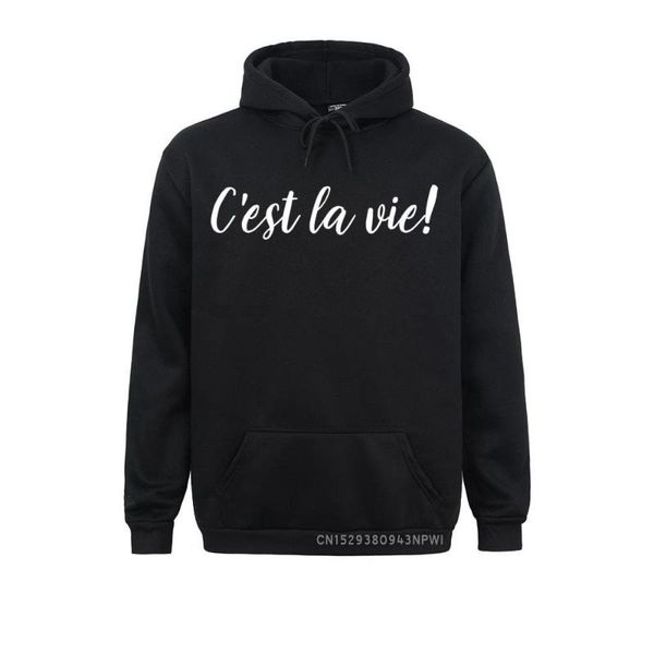 

men's hoodies & sweatshirts c'est la vie paris french that's life pullover long sleeve discount mens year day fitness clothes, Black