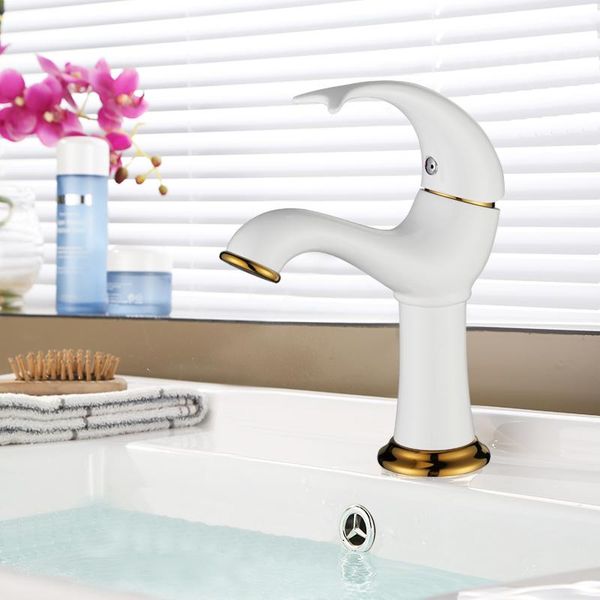 

bathroom sink faucets basin faucet brass unique design luxury single lever gold and white